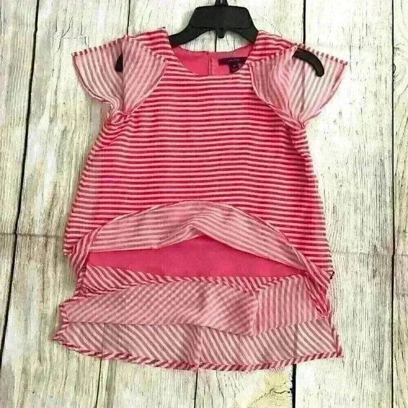 Girls Pre-Owned Sheer Náutica Dressy  Top Shirt Blouse 10-12 - Picture 2 of 9